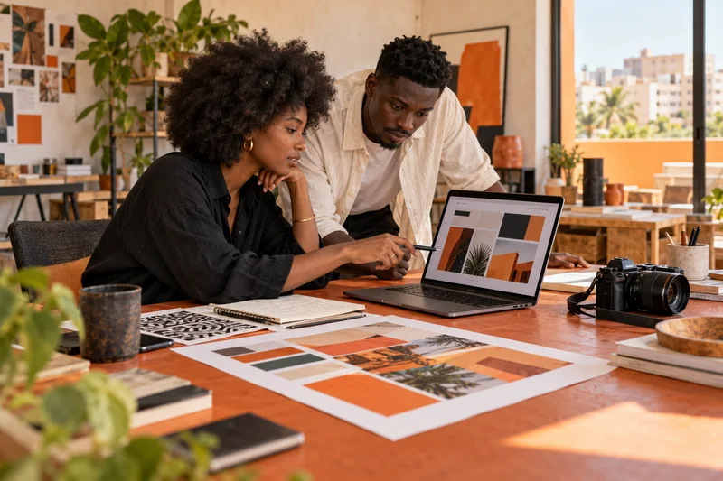 Illustration : création web et image dans un studio africain